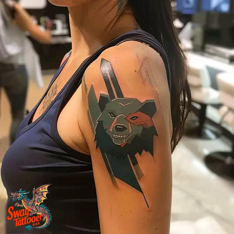 Abstract Bear Tattoos: Unleashing Wild Creativity on Skin 80 Bear Tattoo