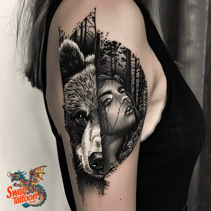 Abstract Bear Tattoos: Unleashing Wild Creativity on Skin 69 Bear Tattoo