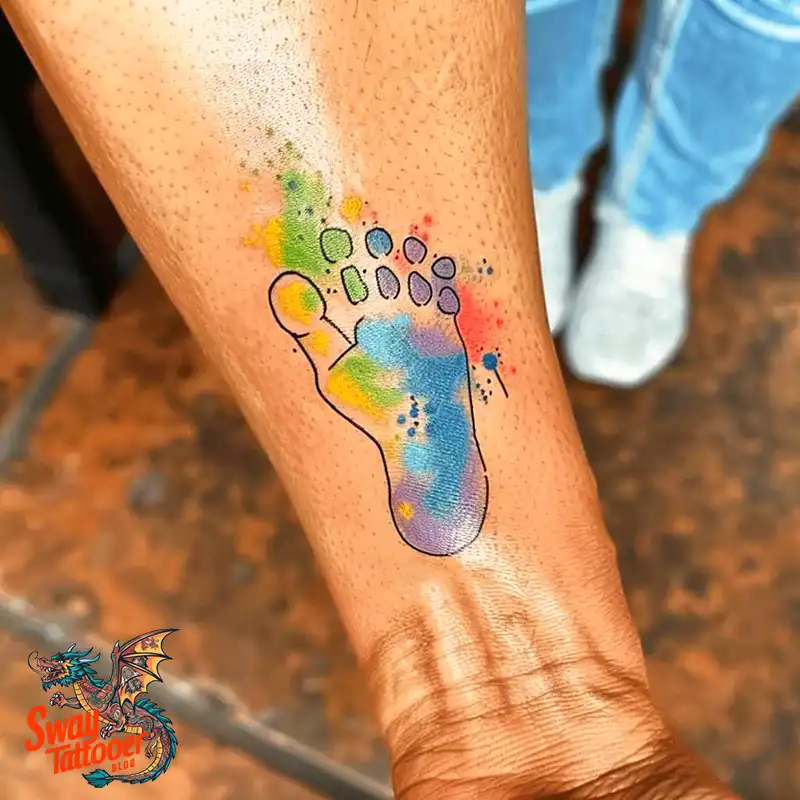 Baby Footprint Tattoos: Cherish Every Step in Ink Forever 16 baby footprint tattoo