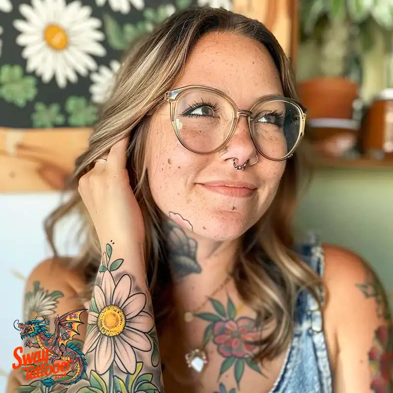 100 Daisy Tattoo Designs: Floral Artistry Ideas 2 daisy flower tattoo