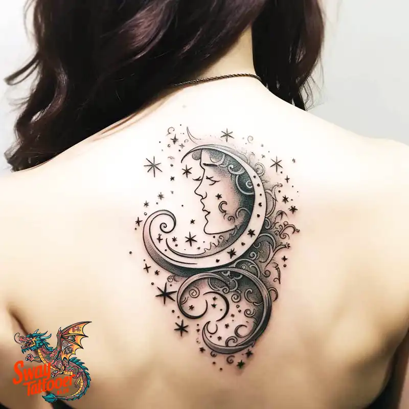 50 Best Feminine Moon and Stars Tattoos: Celestial Ink 42 feminine moon and stars tattoo