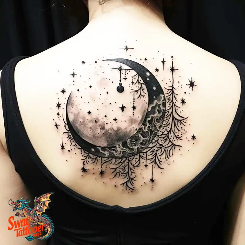 50 Best Feminine Moon and Stars Tattoos: Celestial Ink 28 feminine moon and stars tattoo