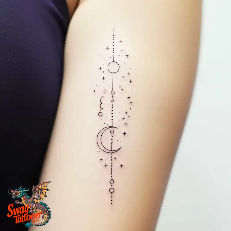 50 Best Feminine Moon and Stars Tattoos: Celestial Ink 32 feminine moon and stars tattoo