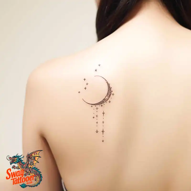 50 Best Feminine Moon and Stars Tattoos: Celestial Ink 33 feminine moon and stars tattoo