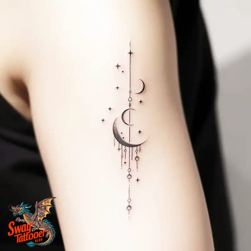 50 Best Feminine Moon and Stars Tattoos: Celestial Ink 35 feminine moon and stars tattoo