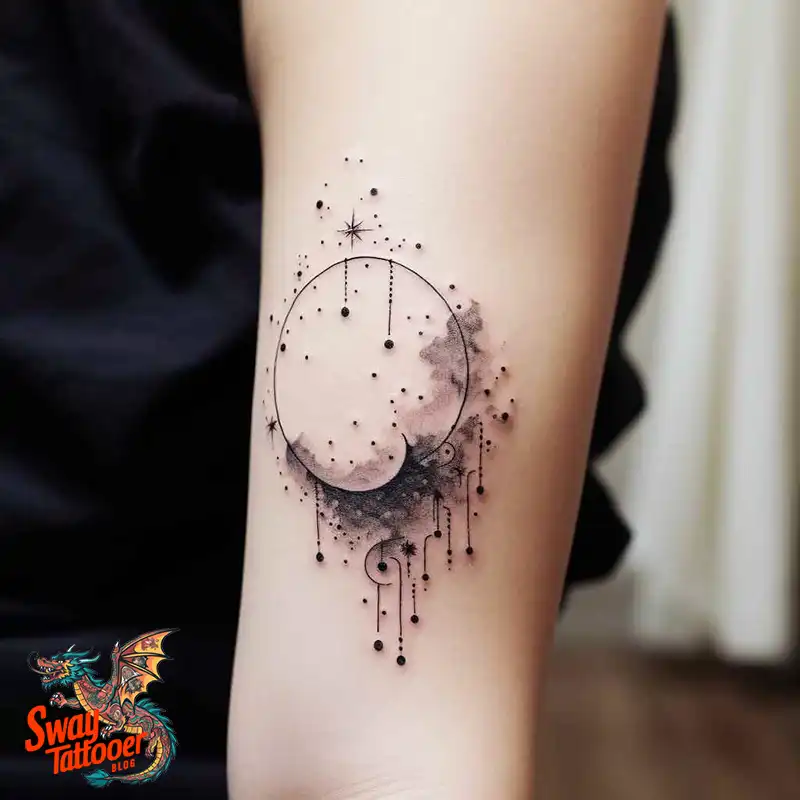 50 Best Feminine Moon and Stars Tattoos: Celestial Ink 22 feminine moon and stars tattoo