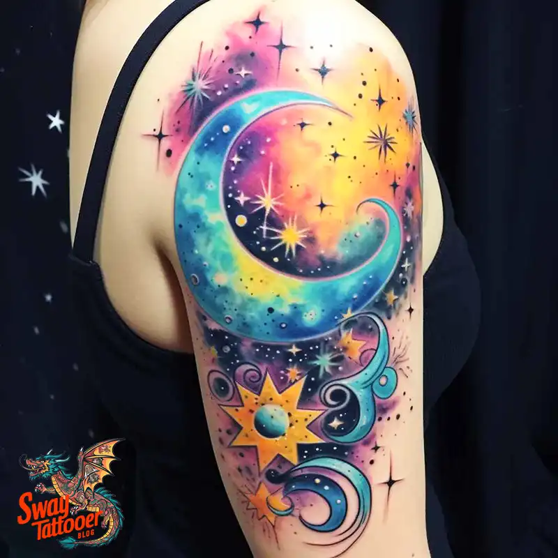 50 Best Feminine Moon and Stars Tattoos: Celestial Ink 47 feminine moon and stars tattoo