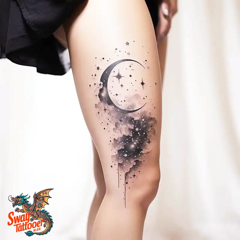 50 Best Feminine Moon and Stars Tattoos: Celestial Ink 19 feminine moon and stars tattoo