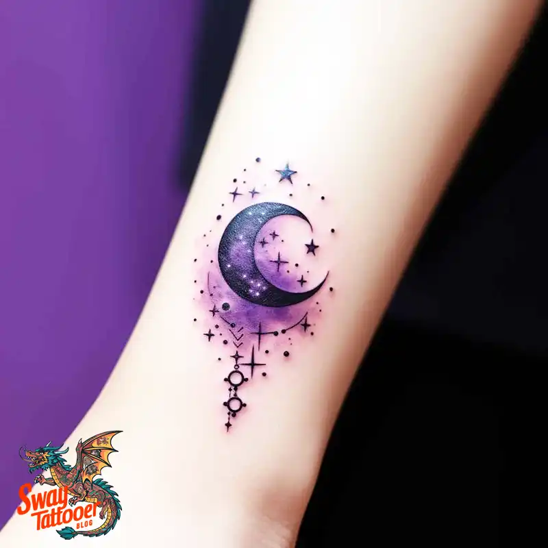 50 Best Feminine Moon and Stars Tattoos: Celestial Ink 18 feminine moon and stars tattoo
