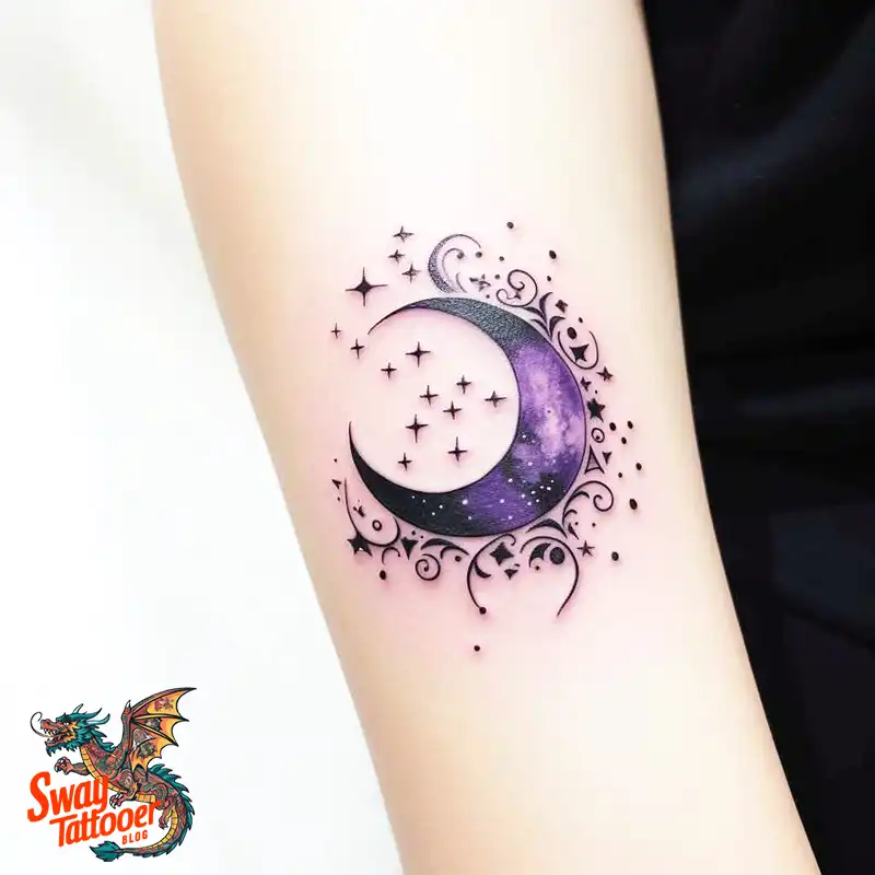 50 Best Feminine Moon and Stars Tattoos: Celestial Ink 16 feminine moon and stars tattoo