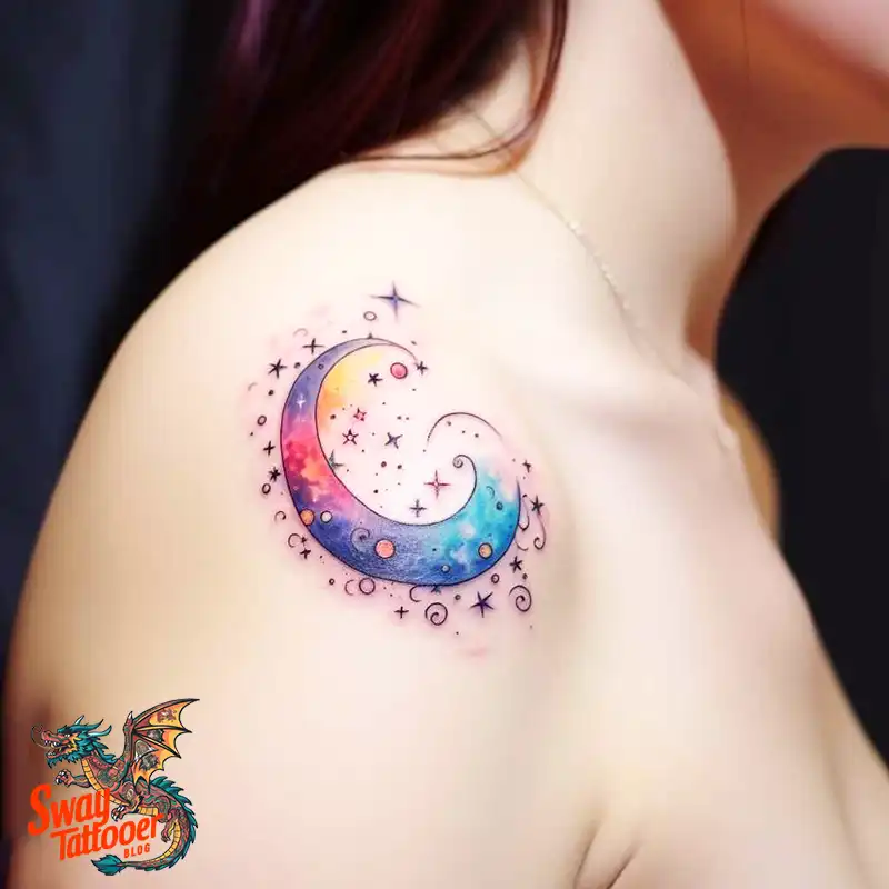 50 Best Feminine Moon and Stars Tattoos: Celestial Ink 11 feminine moon and stars tattoo