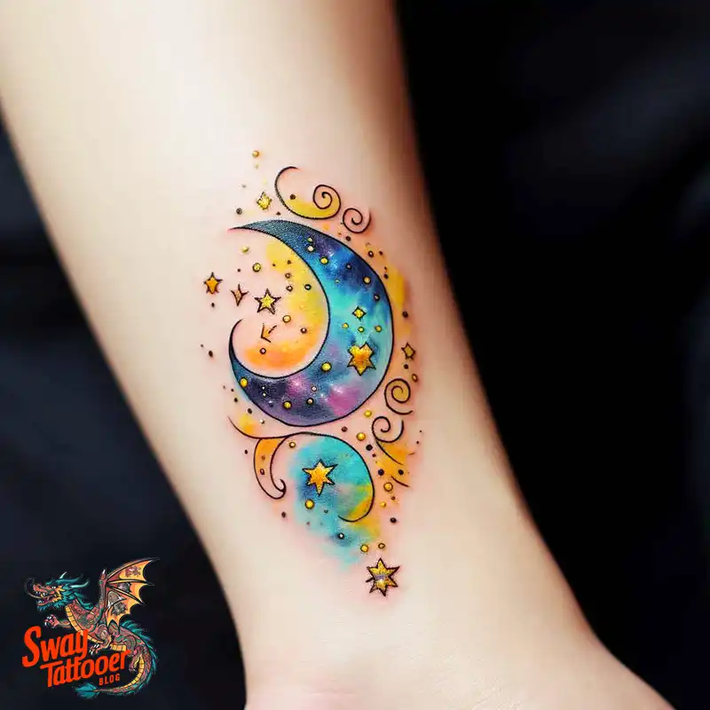 50 Best Feminine Moon and Stars Tattoos: Celestial Ink 10 feminine moon and stars tattoo