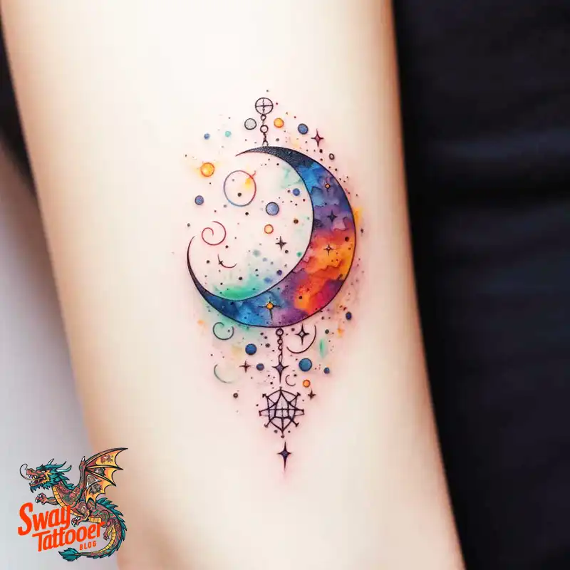 50 Best Feminine Moon and Stars Tattoos: Celestial Ink 9 feminine moon and stars tattoo