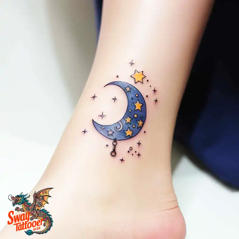 50 Best Feminine Moon and Stars Tattoos: Celestial Ink 8 feminine moon and stars tattoo
