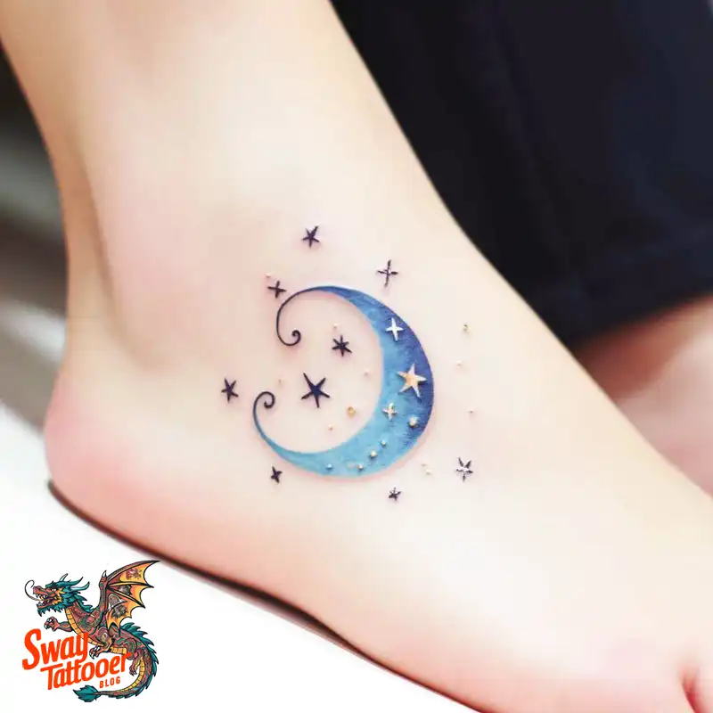 50 Best Feminine Moon and Stars Tattoos: Celestial Ink 6 feminine moon and stars tattoo