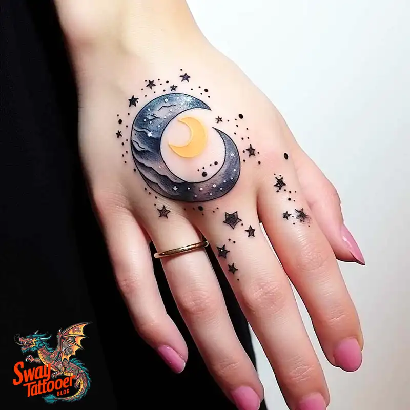 50 Best Feminine Moon and Stars Tattoos: Celestial Ink 2 feminine moon and stars tattoo