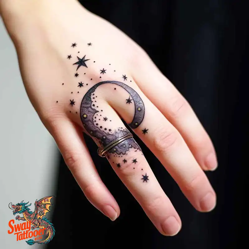 50 Best Feminine Moon and Stars Tattoos: Celestial Ink 1 feminine moon and stars tattoo