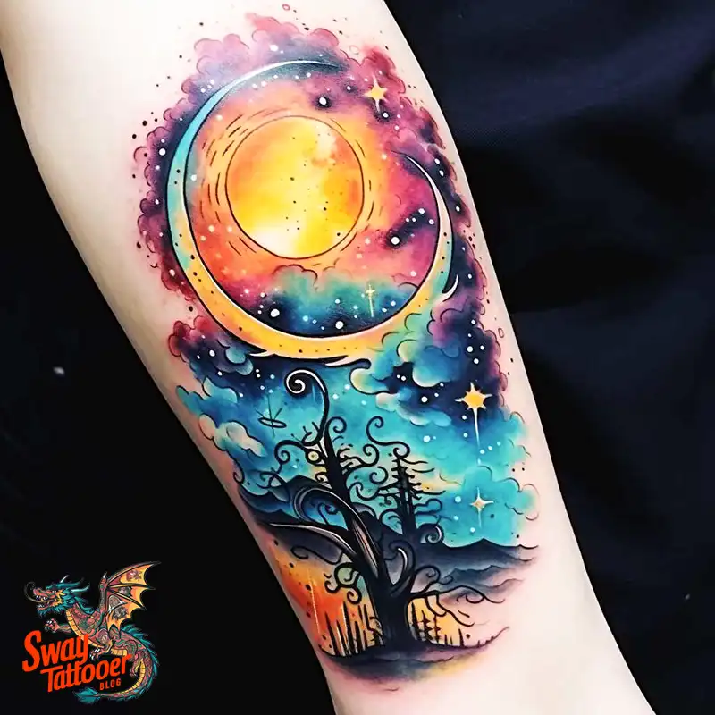50 Best Feminine Moon and Stars Tattoos: Celestial Ink 37 feminine moon and stars tattoo