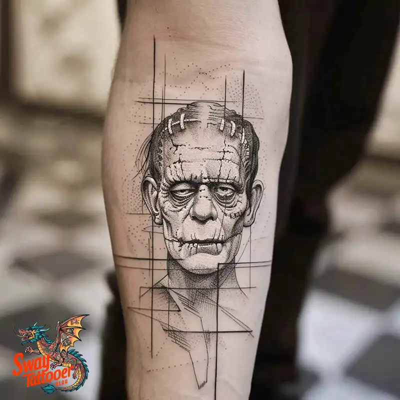 140 Best Frankenstein Tattoo Designs: Monster with Ink 130 frankenstein tattoo