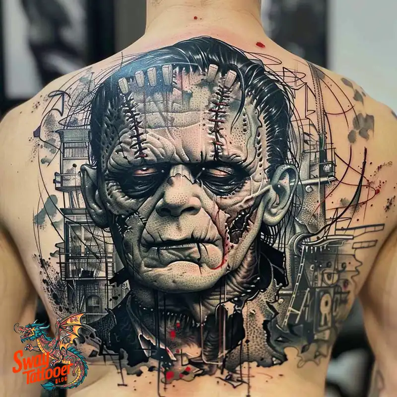 140 Best Frankenstein Tattoo Designs: Monster with Ink 127 frankenstein tattoo