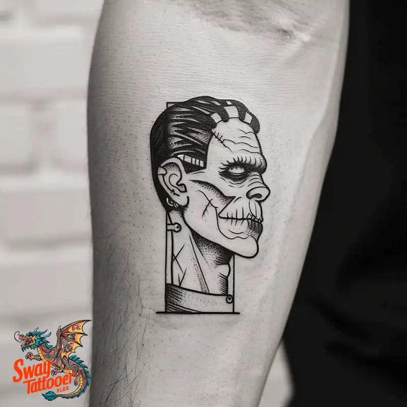 140 Best Frankenstein Tattoo Designs: Monster with Ink 124 frankenstein tattoo
