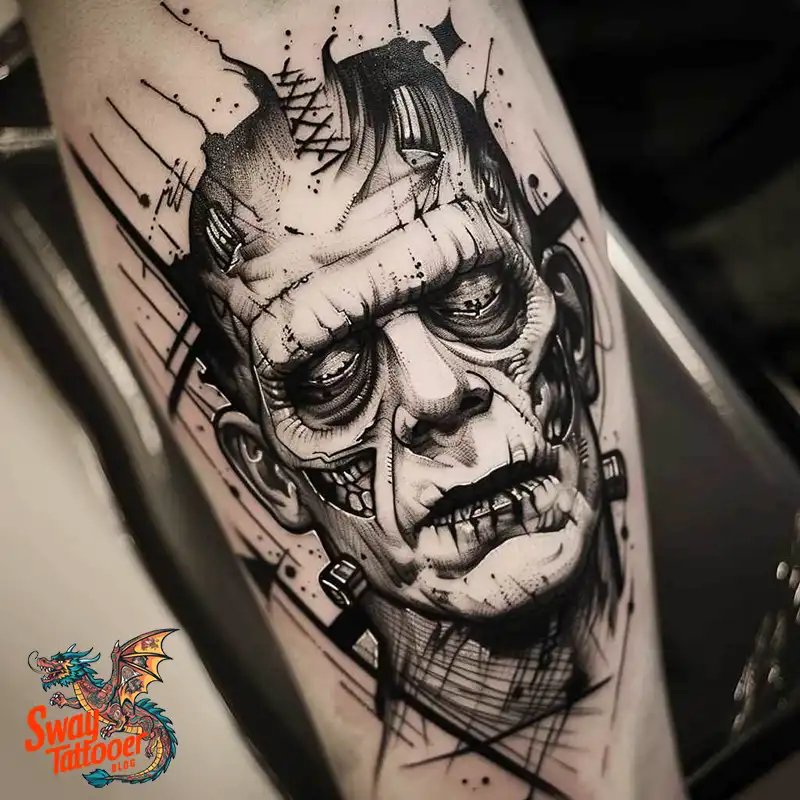 140 Best Frankenstein Tattoo Designs: Monster with Ink 138 frankenstein tattoo