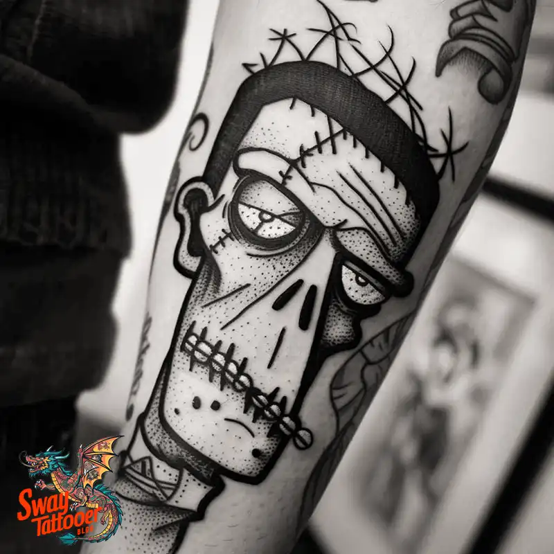 140 Best Frankenstein Tattoo Designs: Monster with Ink 137 frankenstein tattoo