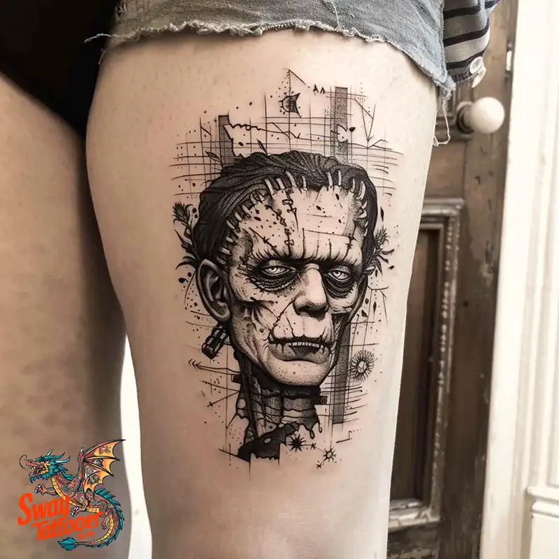 140 Best Frankenstein Tattoo Designs: Monster with Ink 109 frankenstein tattoo