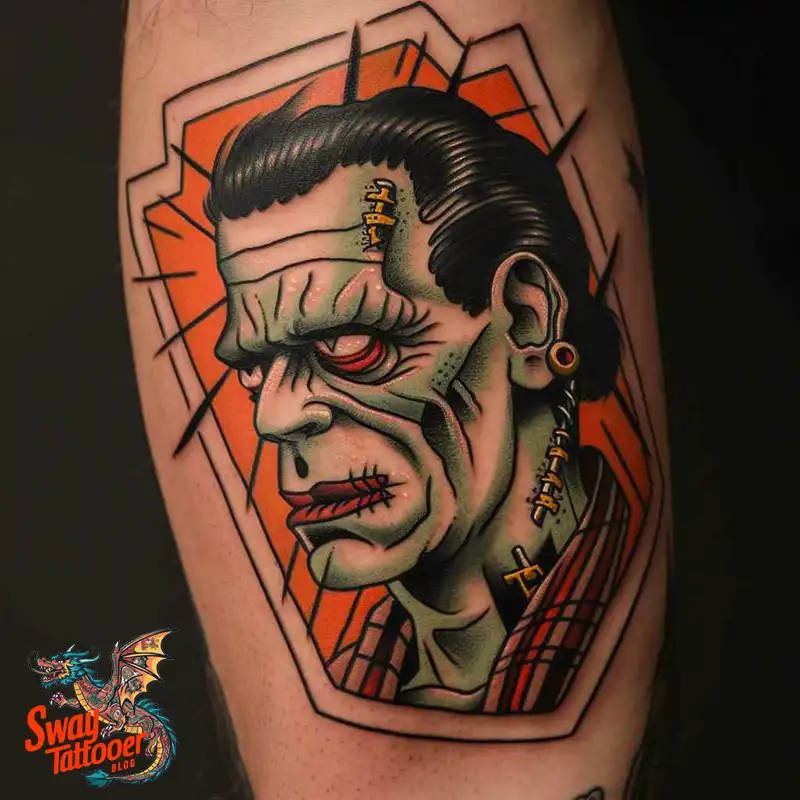 140 Best Frankenstein Tattoo Designs: Monster with Ink 107 frankenstein tattoo