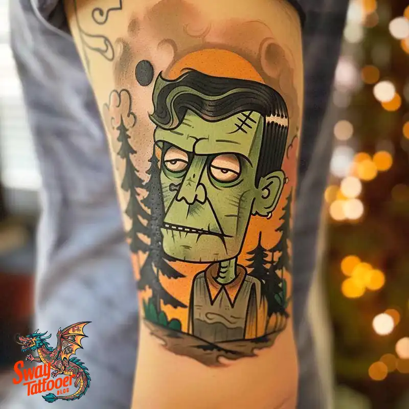 140 Best Frankenstein Tattoo Designs: Monster with Ink 135 frankenstein tattoo