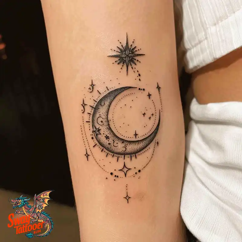 150 Best Moon and Stars Tattoo Ideas: Celestial Ink 116 moon and stars tattoo