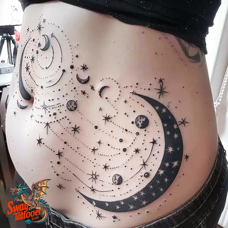 150 Best Moon and Stars Tattoo Ideas: Celestial Ink 18 moon and stars tattoo