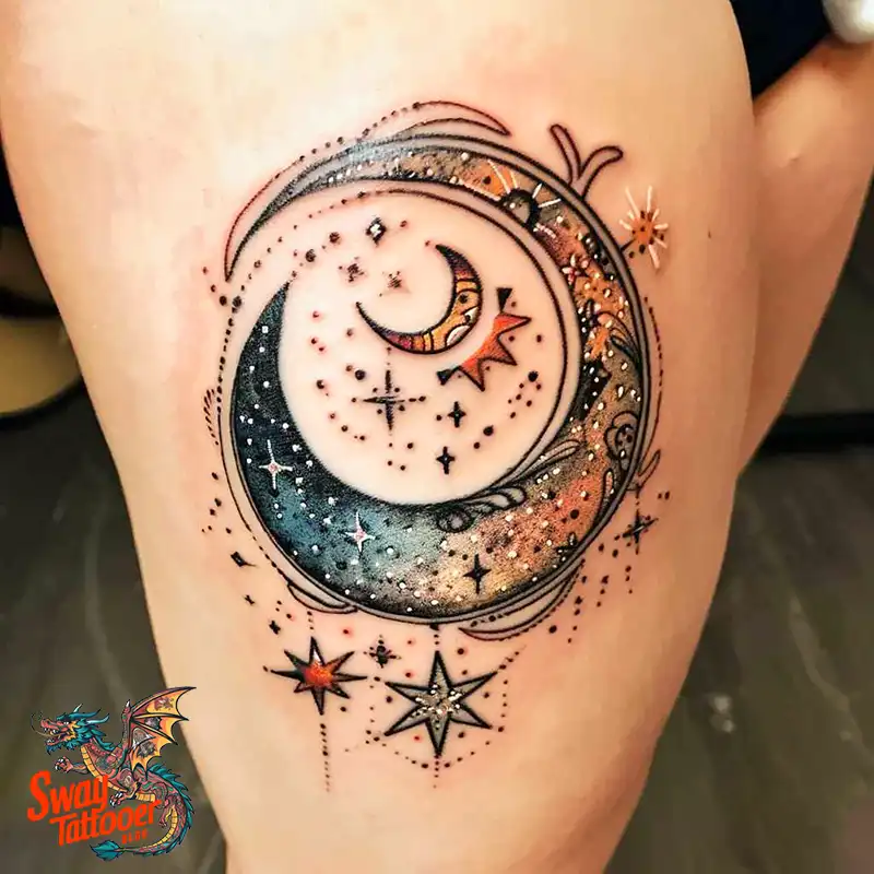 150 Best Moon and Stars Tattoo Ideas: Celestial Ink 127 moon and stars tattoo