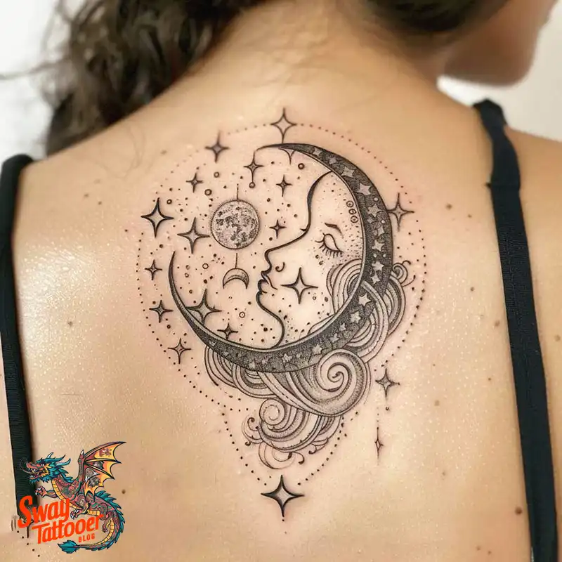 150 Best Moon and Stars Tattoo Ideas: Celestial Ink 113 moon and stars tattoo