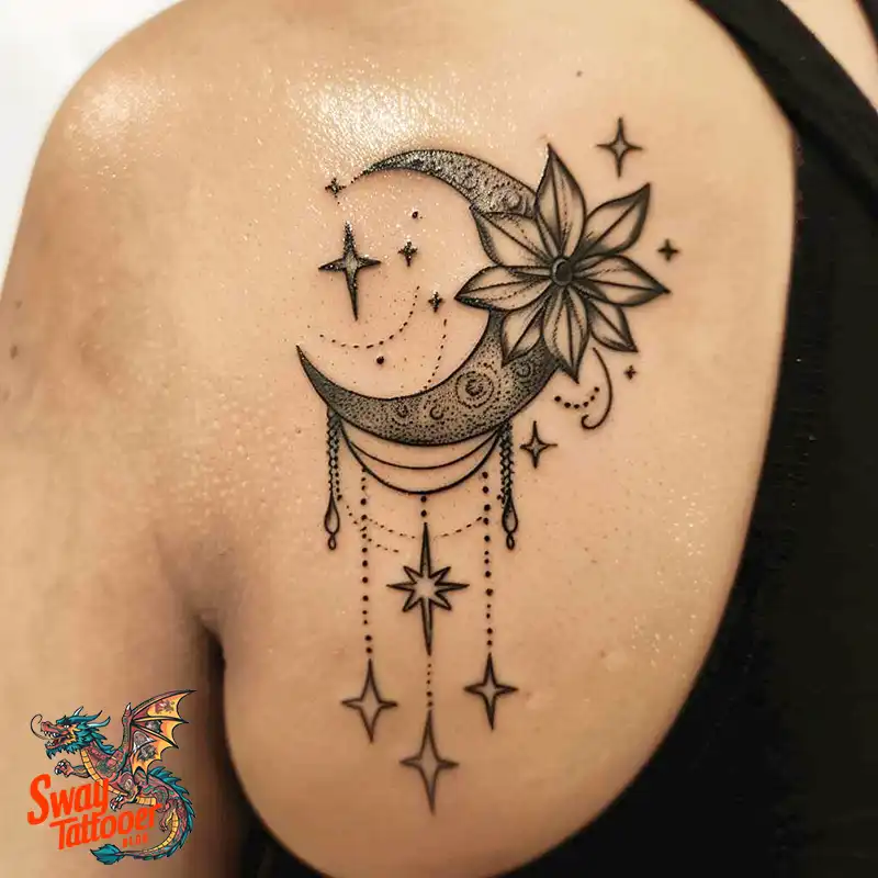 150 Best Moon and Stars Tattoo Ideas: Celestial Ink 106 moon and stars tattoo