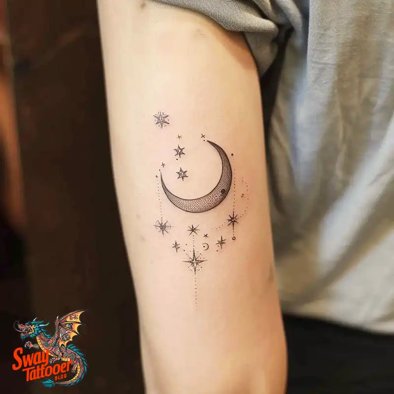 150 Best Moon and Stars Tattoo Ideas: Celestial Ink 103 moon and stars tattoo