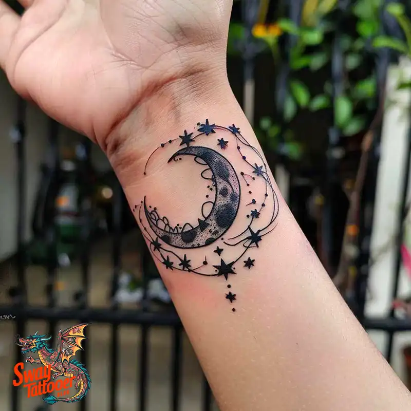 150 Best Moon and Stars Tattoo Ideas: Celestial Ink 89 moon and stars tattoo