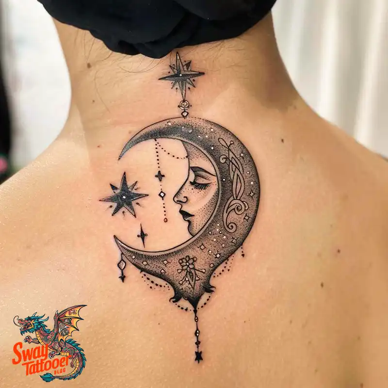 150 Best Moon and Stars Tattoo Ideas: Celestial Ink 84 moon and stars tattoo