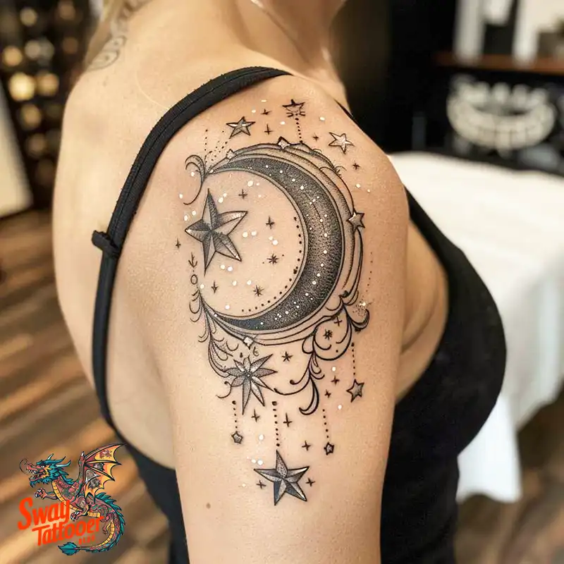 150 Best Moon and Stars Tattoo Ideas: Celestial Ink 83 moon and stars tattoo