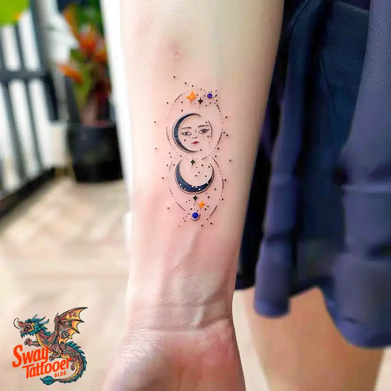150 Best Moon and Stars Tattoo Ideas: Celestial Ink 77 moon and stars tattoo