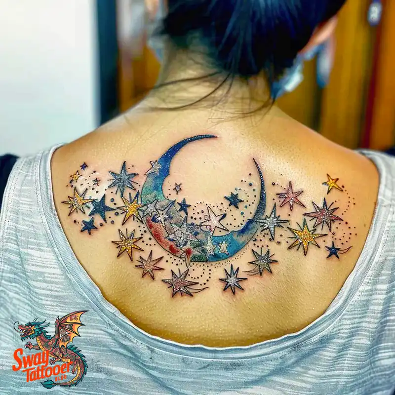150 Best Moon and Stars Tattoo Ideas: Celestial Ink 76 moon and stars tattoo