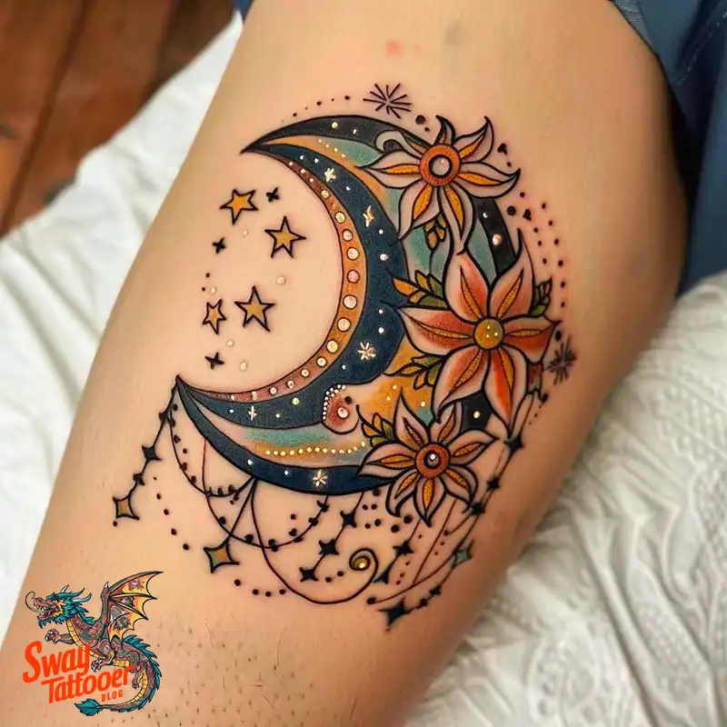 150 Best Moon and Stars Tattoo Ideas: Celestial Ink 126 moon and stars tattoo