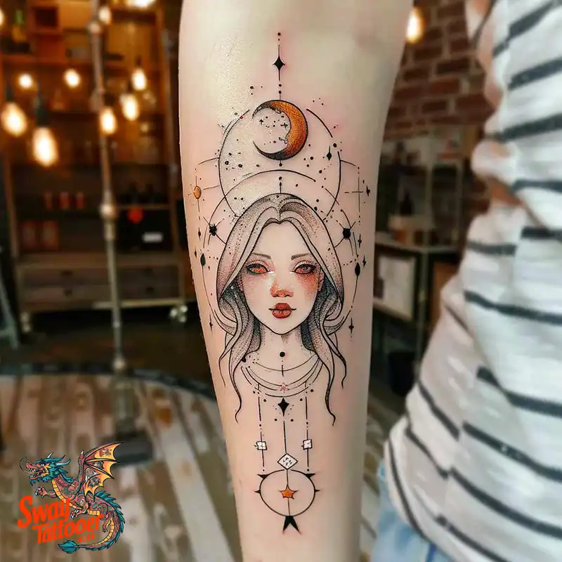 150 Best Moon and Stars Tattoo Ideas: Celestial Ink 69 moon and stars tattoo