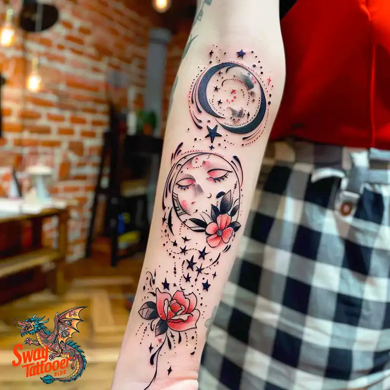 150 Best Moon and Stars Tattoo Ideas: Celestial Ink 67 moon and stars tattoo