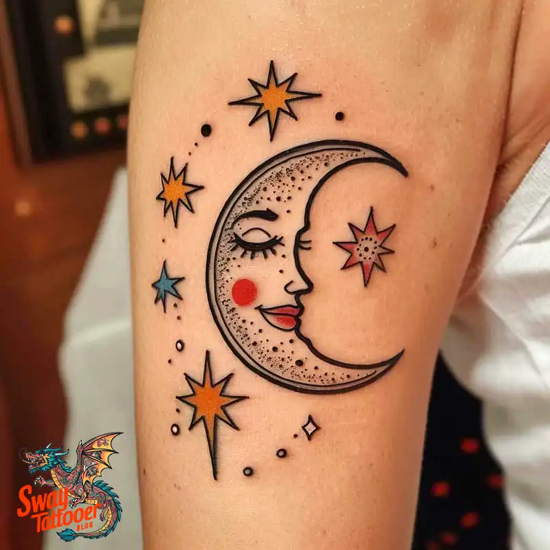 150 Best Moon and Stars Tattoo Ideas: Celestial Ink 125 moon and stars tattoo