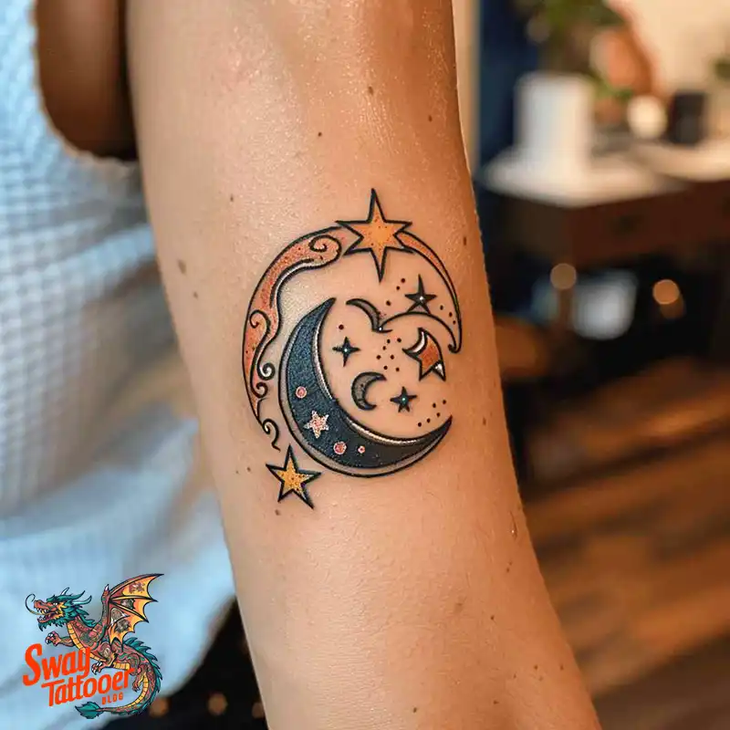 150 Best Moon and Stars Tattoo Ideas: Celestial Ink 66 moon and stars tattoo
