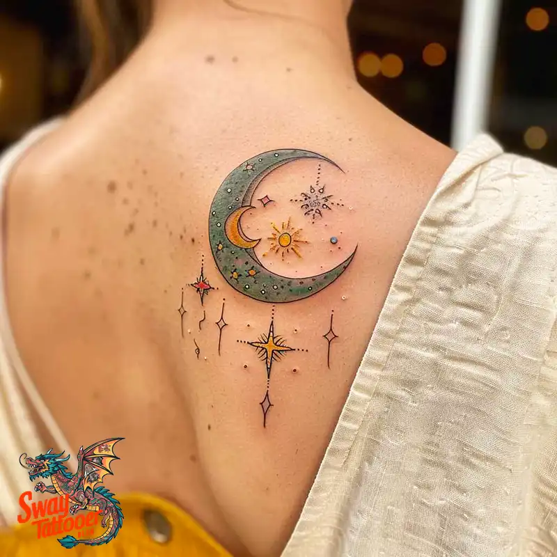 150 Best Moon and Stars Tattoo Ideas: Celestial Ink 45 moon and stars tattoo