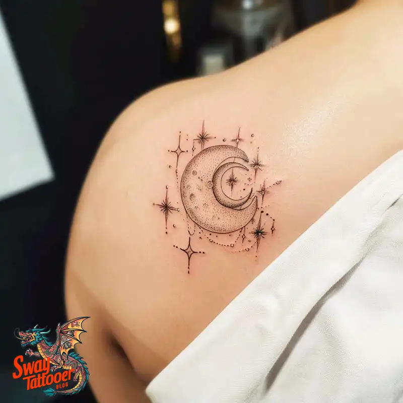 150 Best Moon and Stars Tattoo Ideas: Celestial Ink 38 moon and stars tattoo