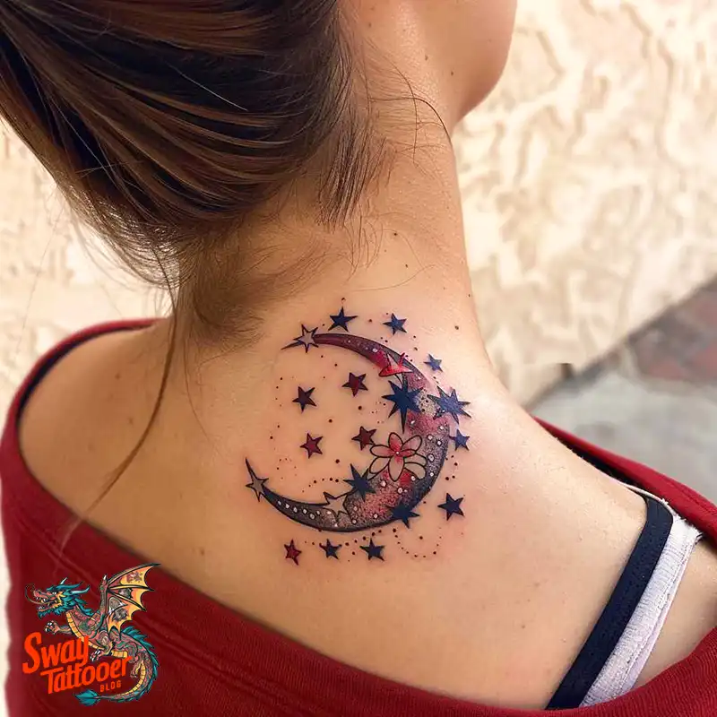 150 Best Moon and Stars Tattoo Ideas: Celestial Ink 34 moon and stars tattoo