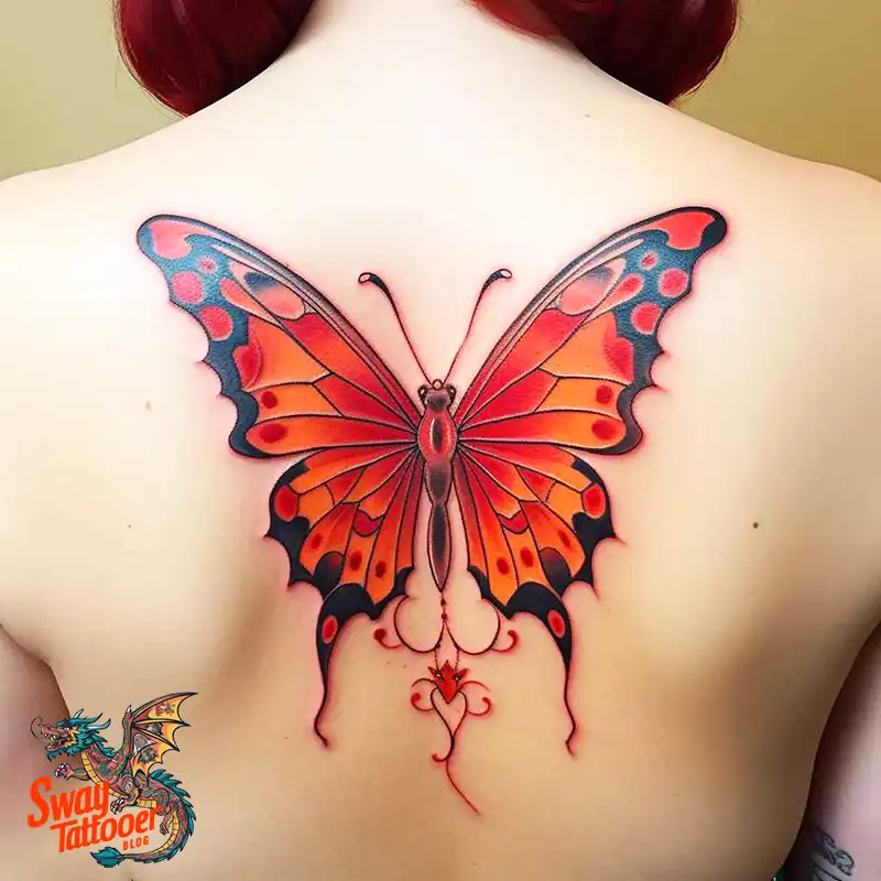 50 Red Butterfly Tattoo Design Ideas: Beauty & Symbolism 44 red butterfly tattoo